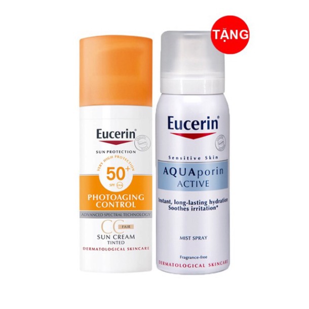 [MUA 1 TẶNG 1]11Eucerin Kem Chống Nắng Đều Màu Da Sun Cream Tinted CC Fair SPF50+ Tặng Xịt Khoáng Mist Spray 50ml