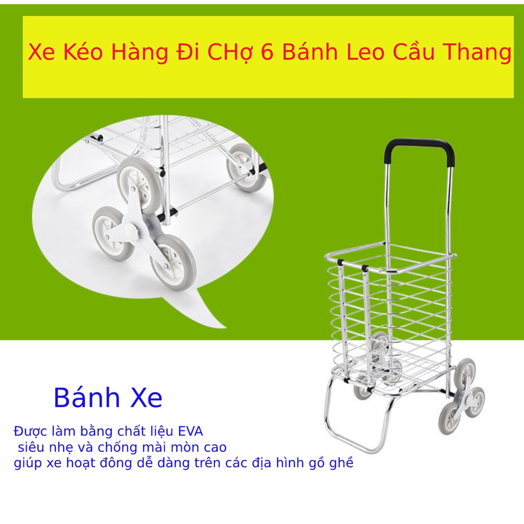 Xe Kéo Hàng Đi Chợ Leo Cầu Thang Nhập Khẩu CHất Lượng Cao