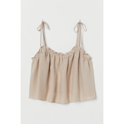 Áo 2 dây đũi linen viền bèo ( đủ màu )