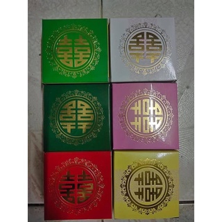 ✅Combo✅ 100 Vỏ hộp đựng bánh cốm bánh phu thê chữ hỷ mặt trước ép nhũ