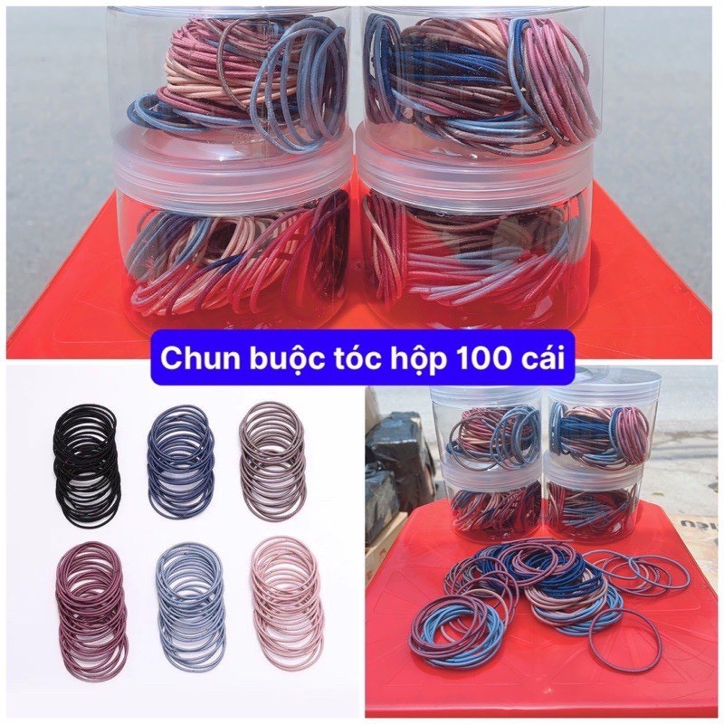 TÚI 100 DÂY CHUN BUỘC TÓC NỮ SIÊU CHẮC NHIỀU MÀU