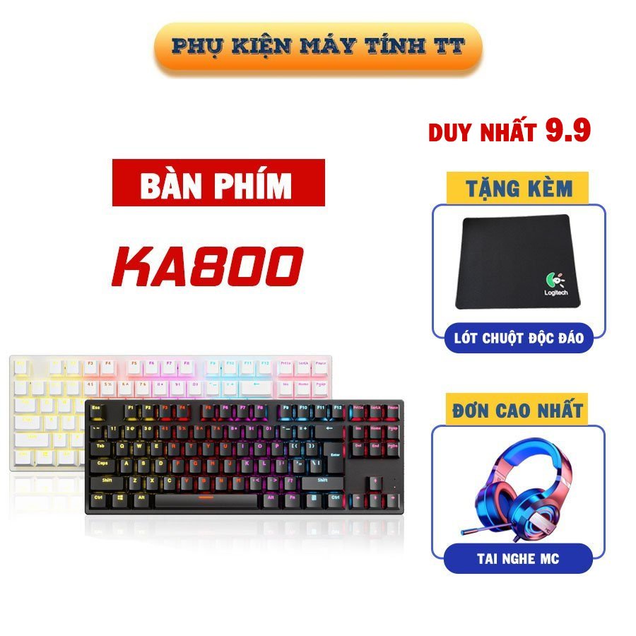 Bàn phím cơ Layoutt TKL 87 phím KA800-KY400 Blue switch,bàn phím cơ gaming