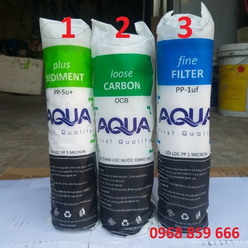 Bộ 3 lõi lọc nước 1-2-3 AQUA (Dùng được cho mọi máy RO)