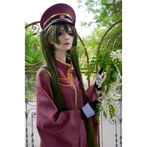 Wig/tóc giả cosplay Hatsune Miku Senbonzakura Vocaloid 2 búi màu xanh rêu