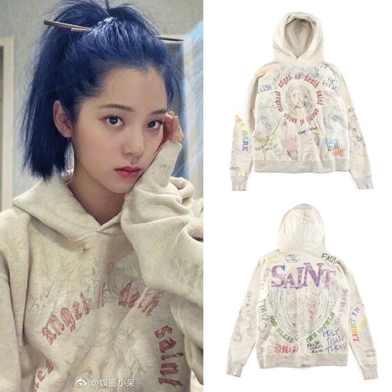 Áo hoodie in họa tiết graffiti thời trang mùa xuân cho nữ