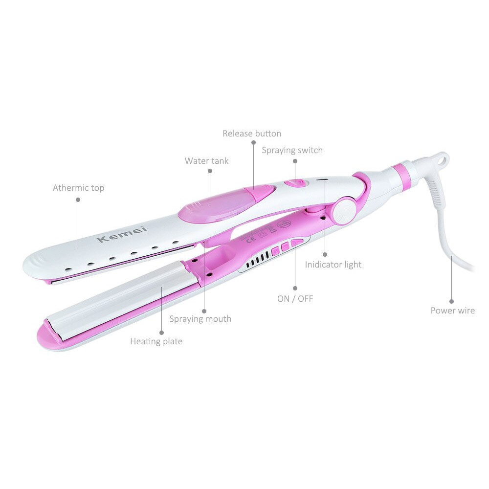 Máy Kẹp Tóc Bằng Hơi Nước Có Chỉnh Nhiệt Kemei KM - 5623