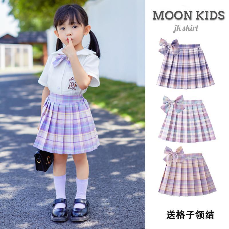 Chân Váy Ngắn Xếp Ly Sọc Ca Rô Thời Trang Mùa Hè Xinh Xắn Cho Bé Gái