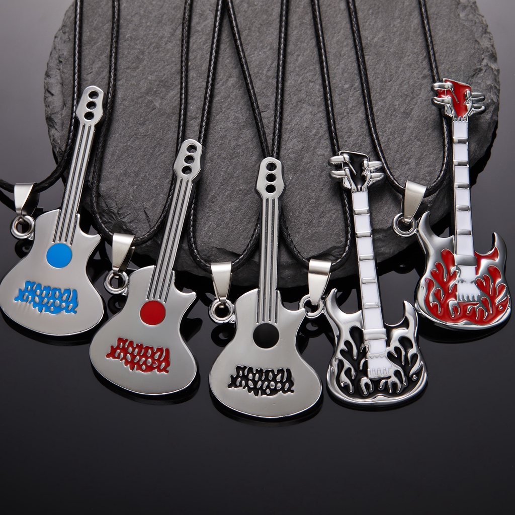 Dây chuyền RINHOO FRIENDSHIP mặt hình đàn ghi ta phong cách Âu Mỹ