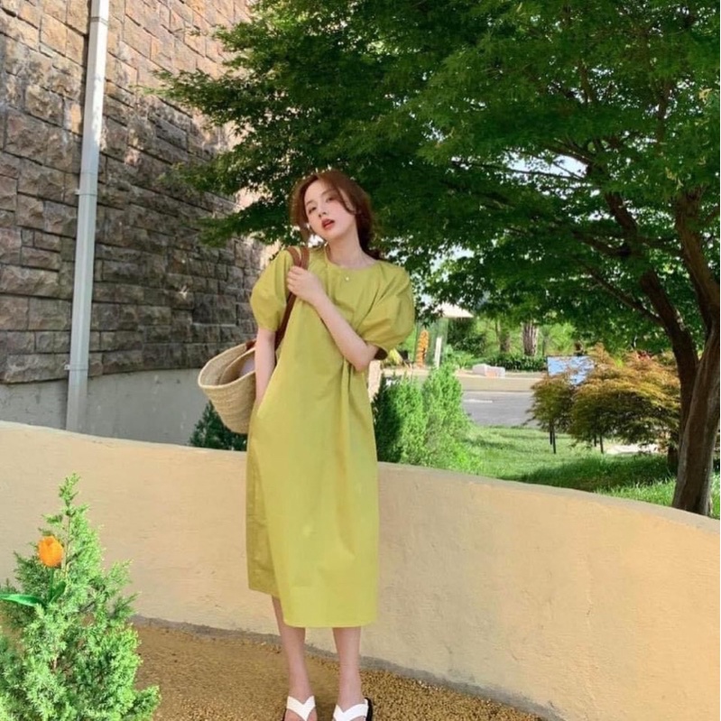 Váy kiểu xuông nữ, đầm xuông xanh bơ, váy RHSTORE | BigBuy360 - bigbuy360.vn