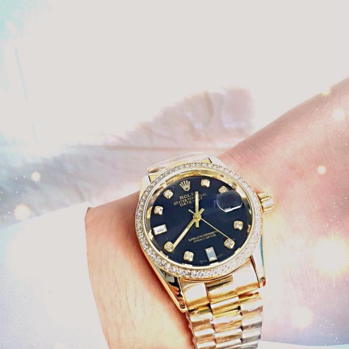 Đồng hồ Rolex nam dây đúc đặc cao cấp 2 màu đen trắng