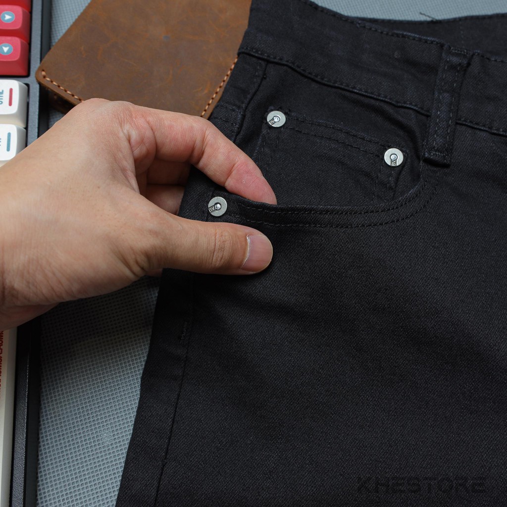 Quần Jeans Nam Khestore 8929 , Jeans Trơn Đen Phong Cách Hàn Quốc | BigBuy360 - bigbuy360.vn