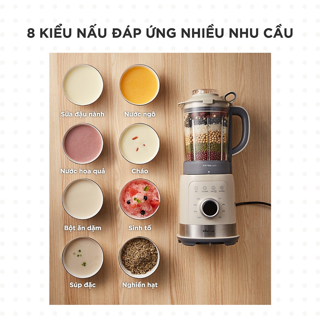 [Mã ELRESHOCK giảm 10% đơn 1TR] Máy Làm Sữa Hạt Bear PBJ-B10U5 - Bản Tiếng Trung - Hàng chính hãng