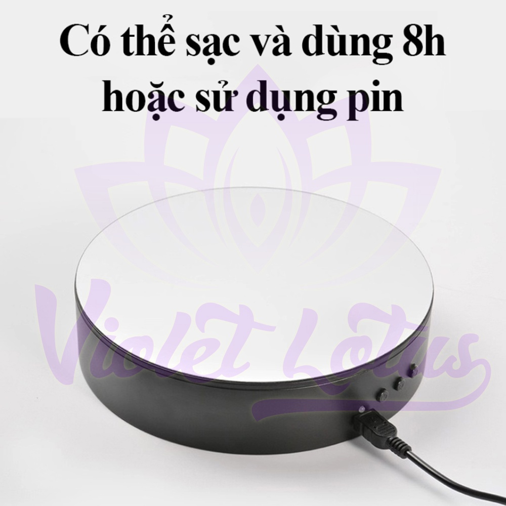 Đế xoay bàn xoay trưng bày sản phẩm xoay 360 độ trái phải size 15cm 20cm25cm32cm pin_ điện 220v