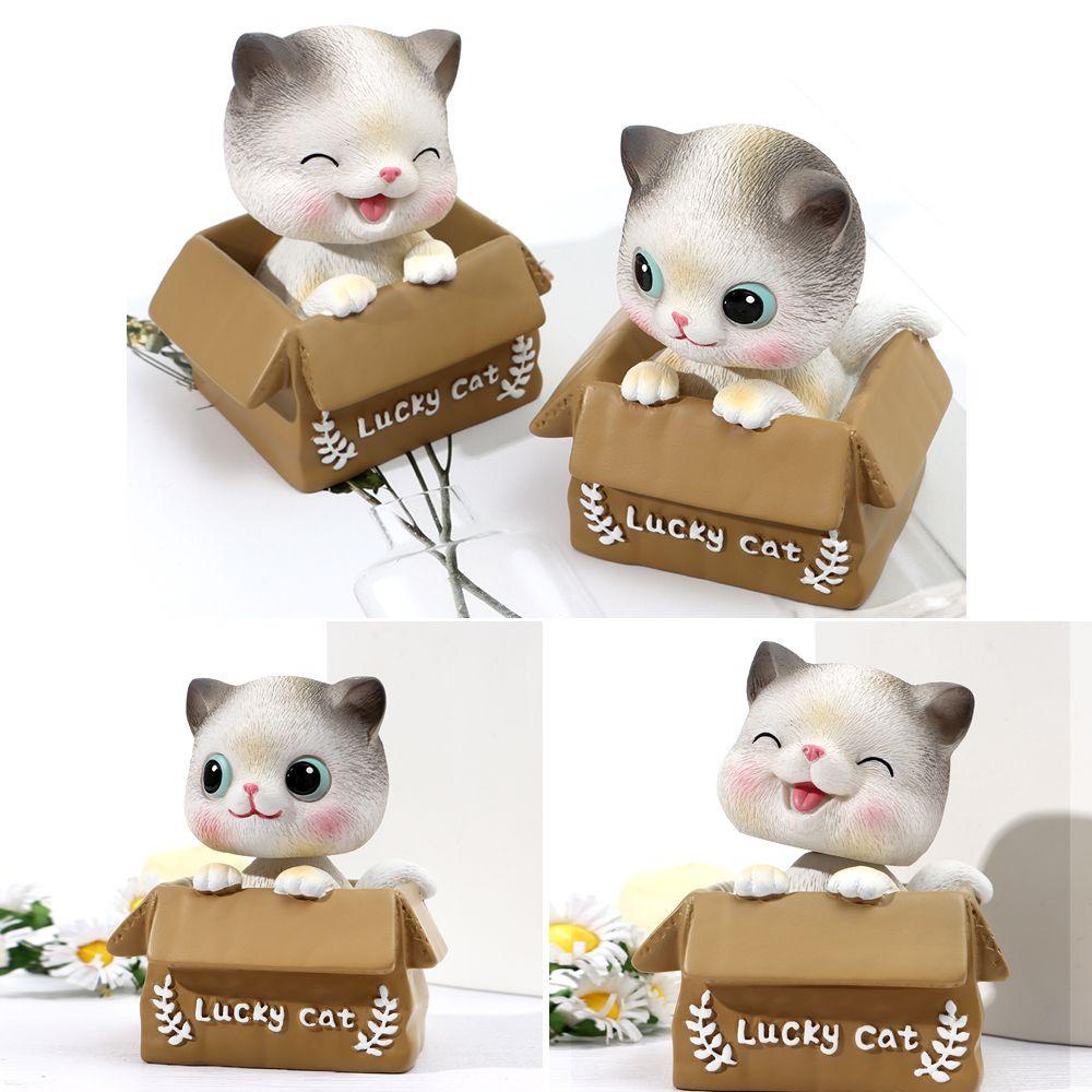 BTLIMER Mèo Con Lắc Đầu Dễ Thương Trang Trí Bảng Điều Khiển Xe Hơi