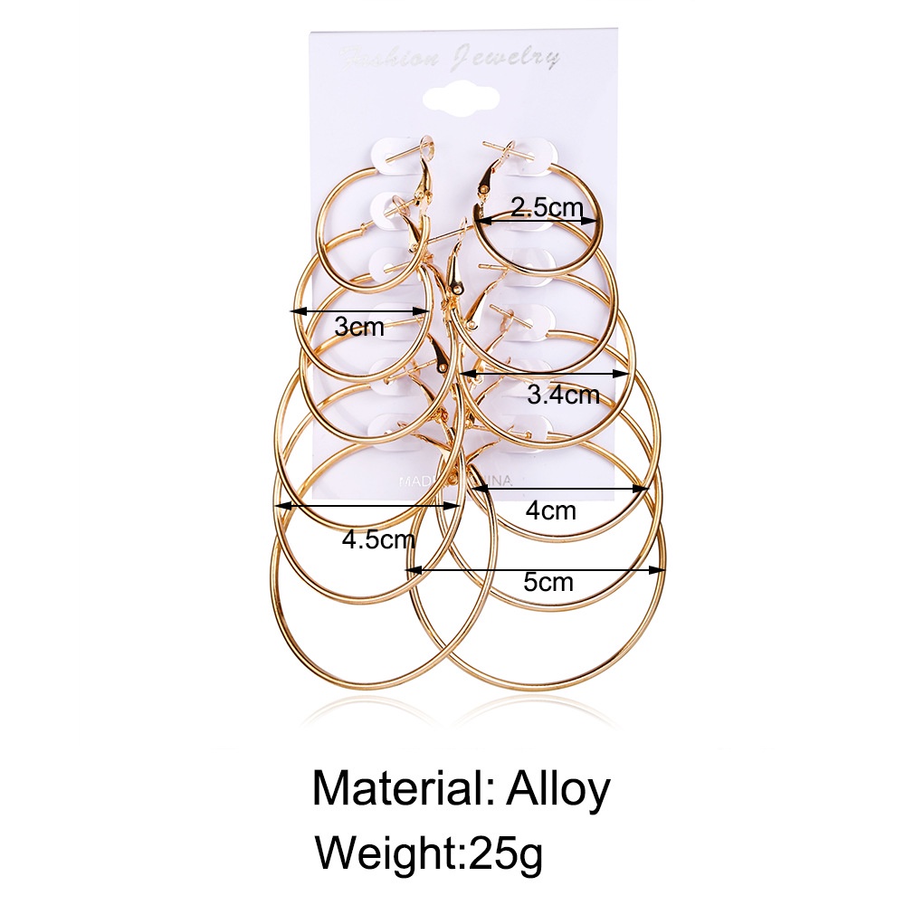 Set 6 Cặp Hoa Tai Thời Trang Dành Cho Nữ