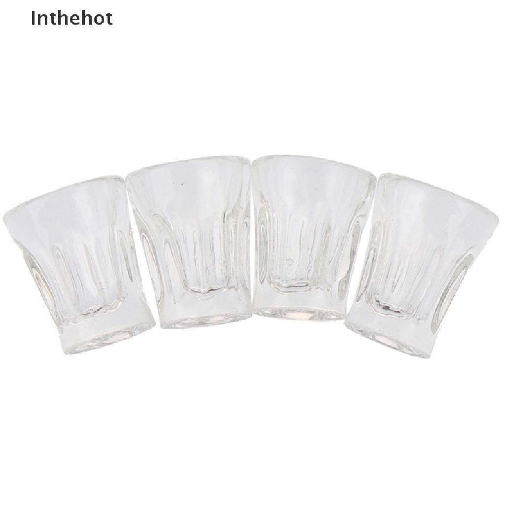 Set 4 mô hình cốc nước mini bằng nhựa resin trong suốt trang trí nhà búp bê tỉ lệ 1:12