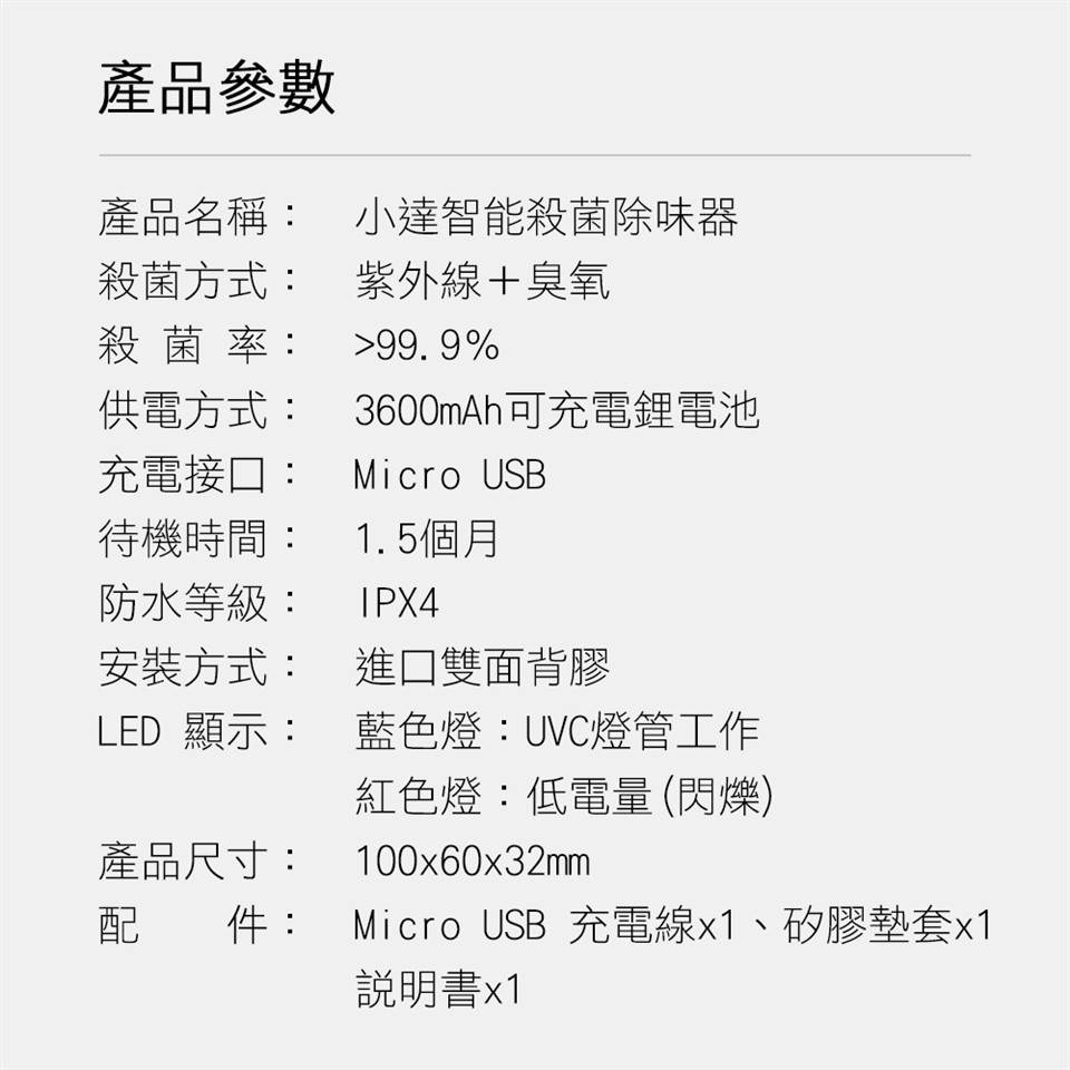 Thiết bị khử khuẩn và khử mùi vệ sinh thông minh bằng tia UVC Xiaomi Xiaoda, HD-ZNSJCW-00