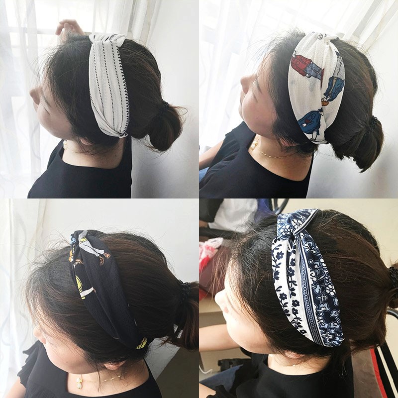 Băng Đô Turban Thổ Cẩm Hoa Nhí Basic Chất Voan Mát Lịm Sờ Cực Thích ^^