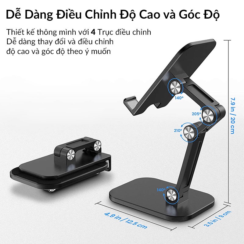 Giá Đỡ Điện Thoại CLOVERB Stand Điều Chỉnh Đa Gốc Độ, Có Thể Gấp Gọn Dùng Để Học Online Xem Phim, Facetime, Tiktok, Live