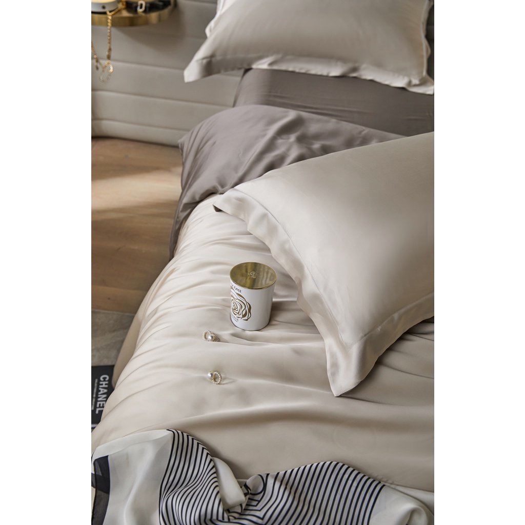 Bộ chăn ga gối lụa Tencel 100% 80s cao cấp, các tone màu mới, hot nhất 2022 siêu mát mịn SM25