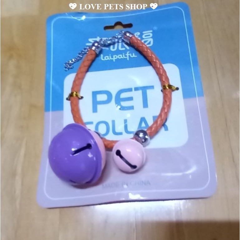 VÒNG CỔ CHO MÈO BỆN DA PU CÓ CHUÔNG LỚN, VÒNG CỔ CHO MÈO (MẪU MỚI) - LOVE PETS SHOP