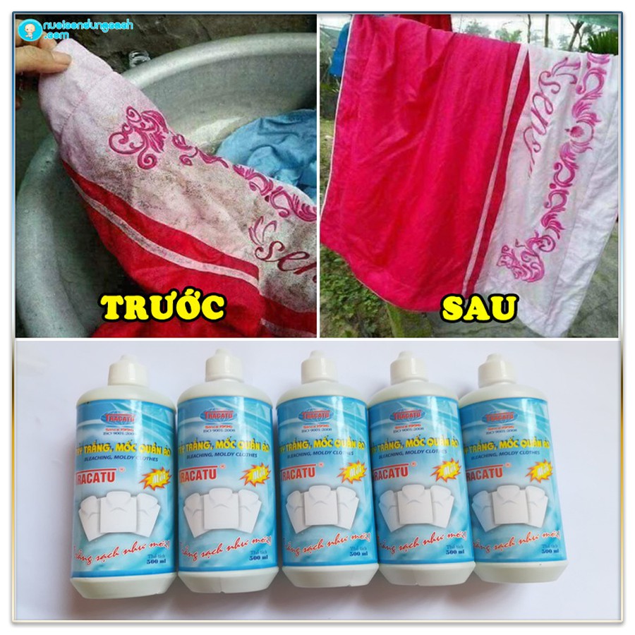 Tẩy trắng quần áo, tẩy mốc quần áo Tracatu 500ml . KD1