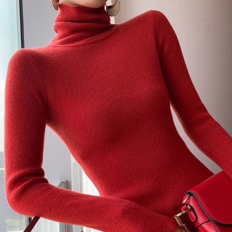 【ZHELIHANGFEI】Áo Sweater Tay Dài Cổ Lọ Thời Trang Xinh Xắn Cho Nữ