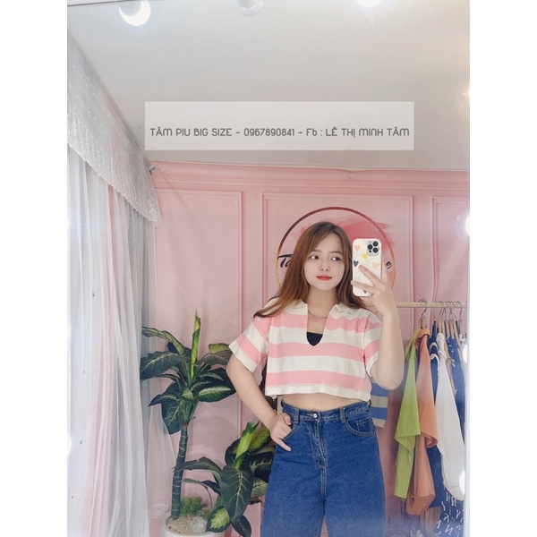 Áo cortop freesize sọc cute (HÌNH THẬT) chất đẹp