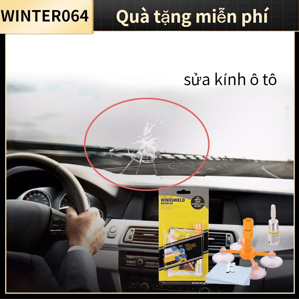 Bộ dụng cụ sửa chữa vết nứt kính chắn gió Cốc hút ổn định Chất làm đầy chất lỏng Sửa cho cửa sổ ô tô Winter064