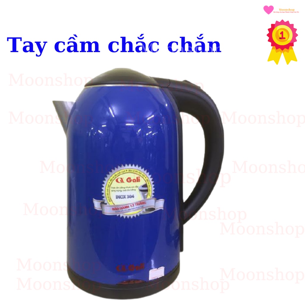 Ấm đun nước siêu tốc Gali 1.7 lít 1800w, 2 lớp thân inox 340 và nhựa nguyên sinh không phôi nhiểm khi nấu bảo hành 1 năm