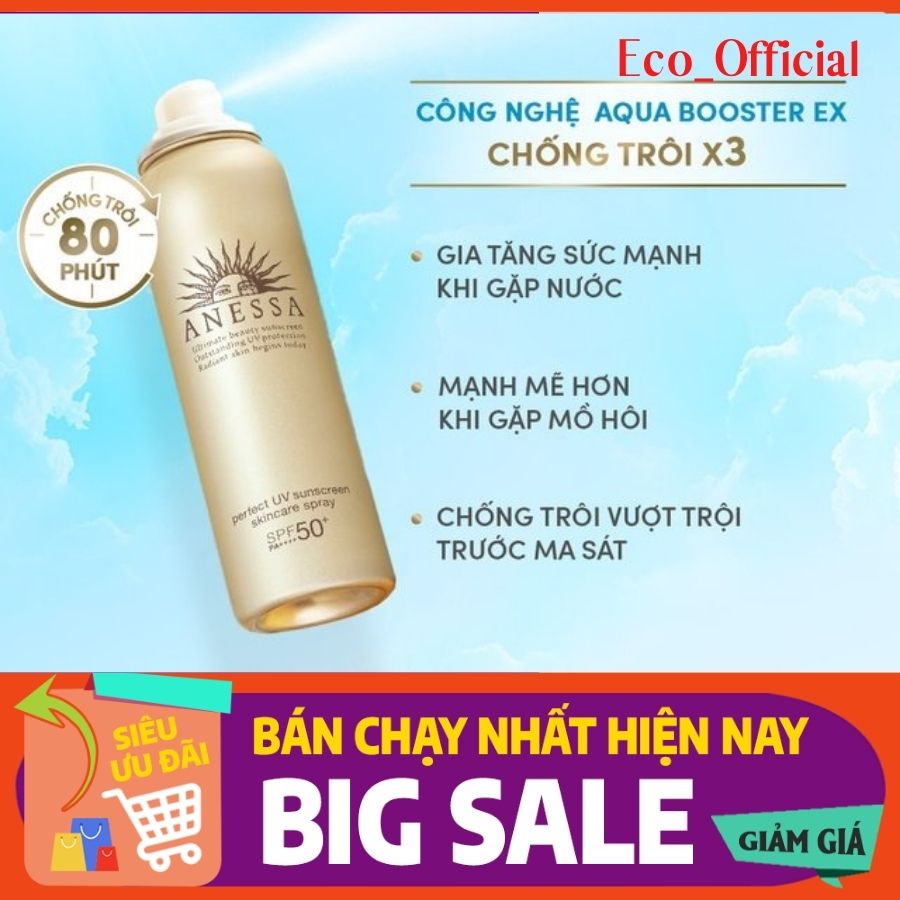 [ Big Sale !!! ] Xịt Chống Nắng Dưỡng Da Anessa Perfect UV Sunscreen Skincare Spray SPF50+ PA++++ 60g