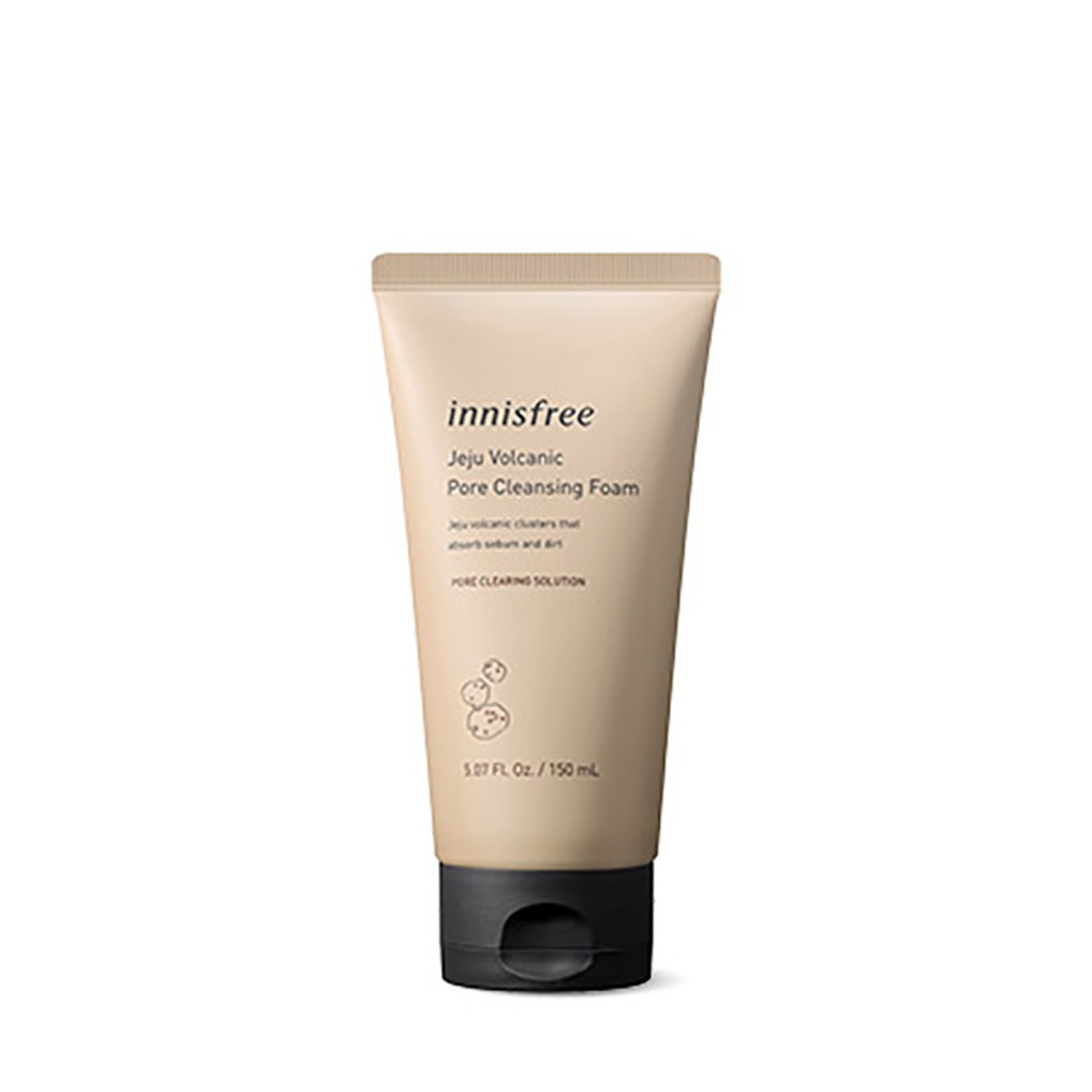 [New 2020] Sữa Rửa Mặt Tro Núi Lửa Da  Mụn Đầu Đen, Bã Nhờn Innisfree Jeju Volcanic Pore Cleansing Foam 150ml