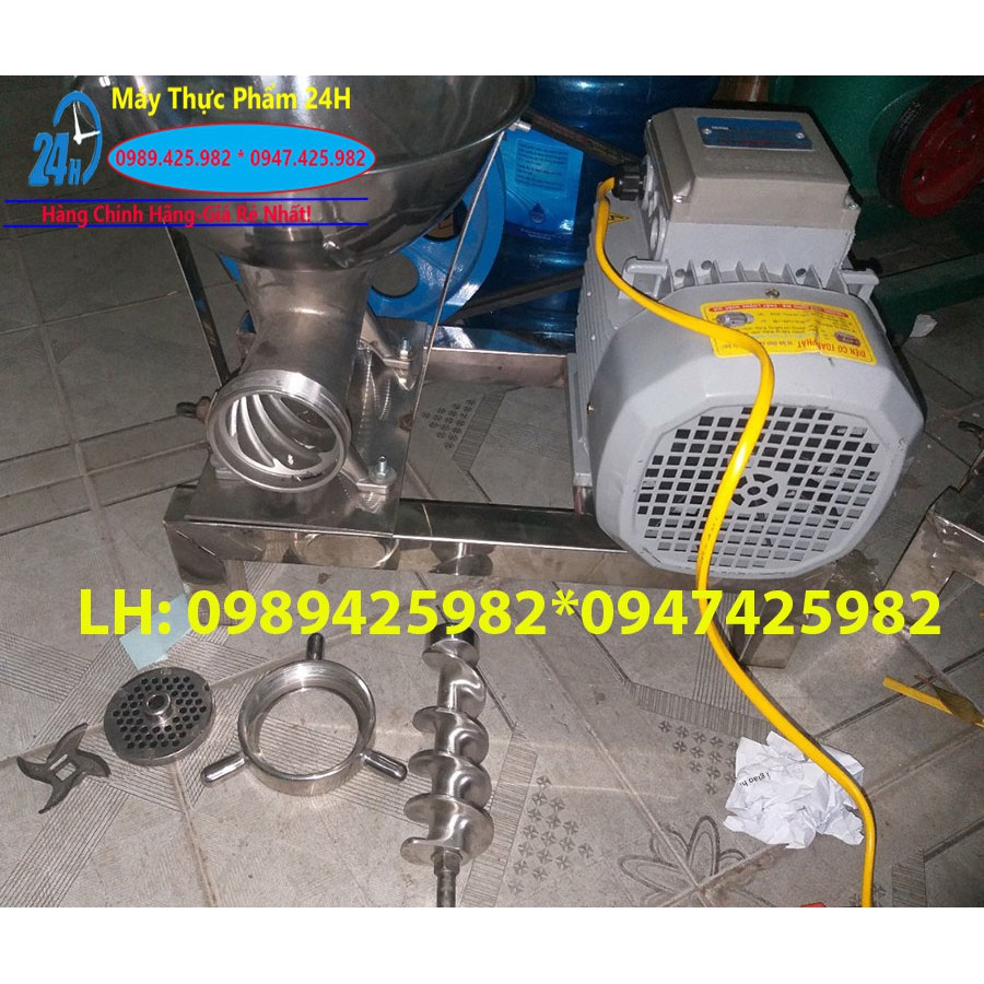 Máy đùn thịt,Máy xay xương cối 32 Inox 100% lắp mô tơ 3kw dây đồng