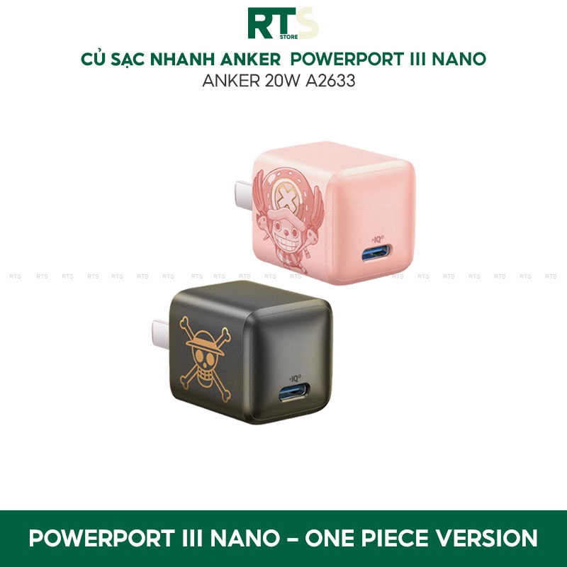 Củ Sạc Nhanh Anker PowerPort III Nano 20W One Piece 1 Cổng USB-C, PowerIQ 3.0, PD 3.0 Cho Phone 12 Pro Max, 11, Xs, 8