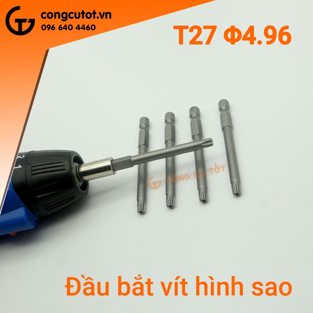 Đầu bắt vít hình sao 75mm chuôi lục