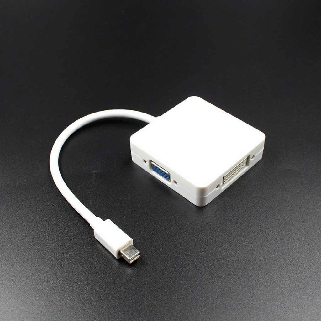 A 3In1 Mini Displayport Dp Thunderbolt To Dvi Vga Hdmi Adapter Cable For Macbook