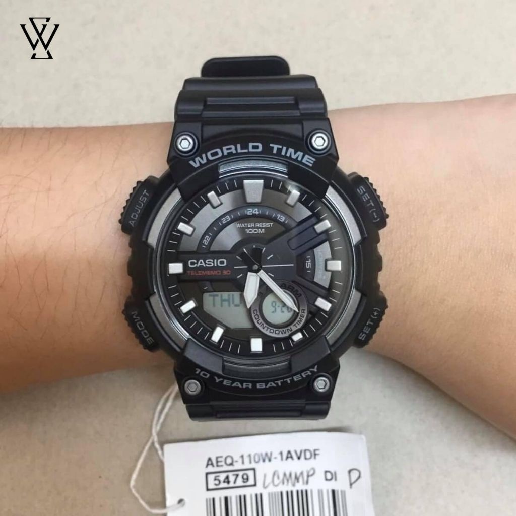 Đồng Hồ Điện Tử Nam Casio WATCHSTORE AEQ-110W-1AVDF Thiết Kế Mặt Kính 46.6mm,Vỏ Và Dây Nhựa Bền Bỉ