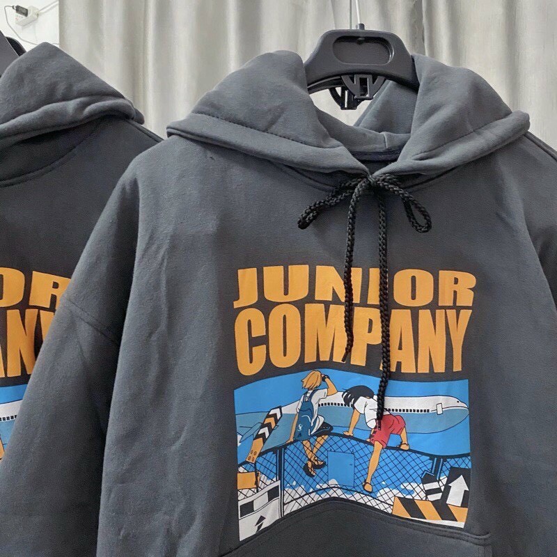 Áo Hoodie Nỉ Bông Ngoại JUNIOR COMPANY Varity Form Rộng Unisex Nam Nữ Ulzzang