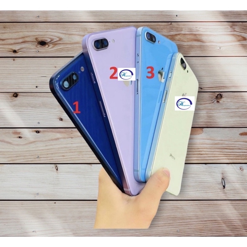 Vỏ vuông 8plus xanh ngọc, xanh dương, xanh navy, tím cực chất