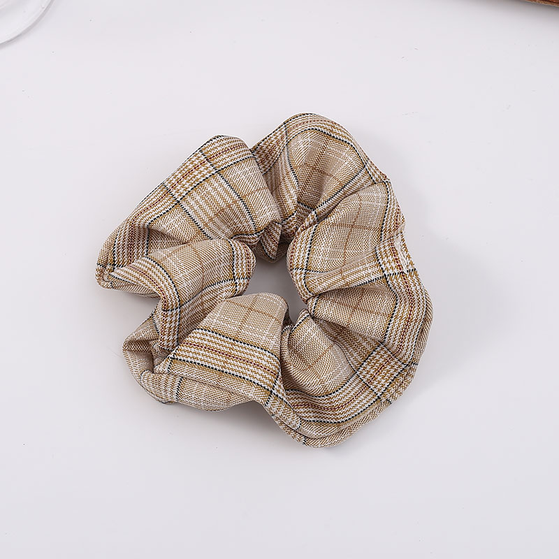 Dây Cột Tóc Hình Tròn Họa Tiết Kẻ Sọc Phong Cách Hàn Quốc Xinh Xắn Cho Nữ