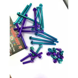 [CÓ HỘP] Ốc lốc máy mẫu salza probolt 2020 Titan Gr5 sử dụng được bằng lục giác bông và T đầu điếu tất cả các dòng xe