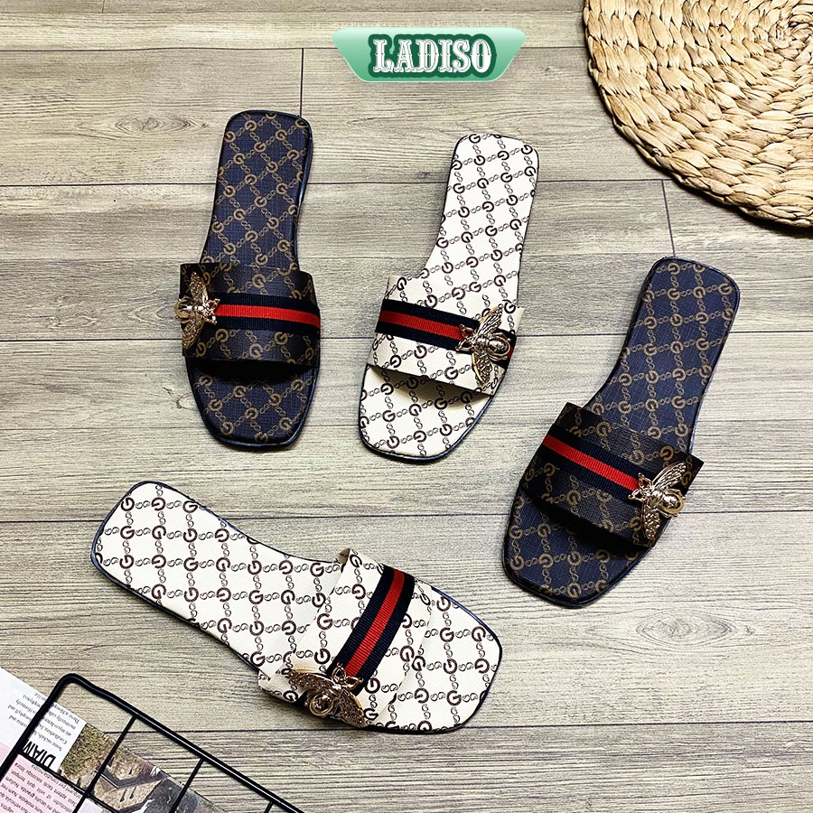 Dép nữ quai ngang LADISO xinh xắn đính hình bướm  dễ thương thiết kế sang chảnh TT404