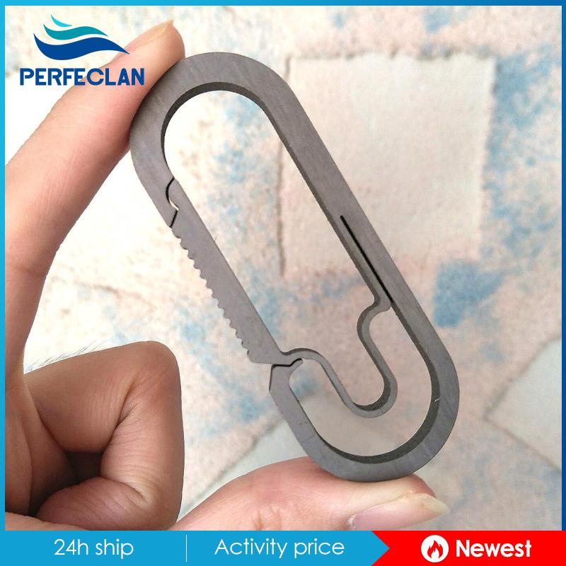 Móc Khóa Carabiner Bằng Titan Màu Bạc 7cm