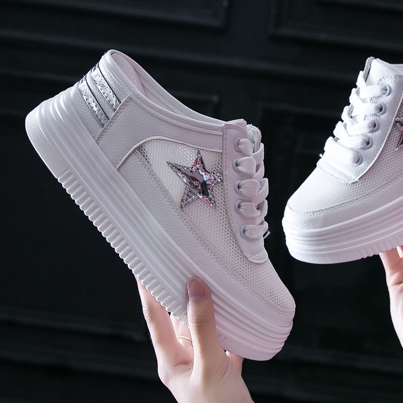 Giày Lười Đế Dày Phối Lưới Thoáng Khí Cho Nữ