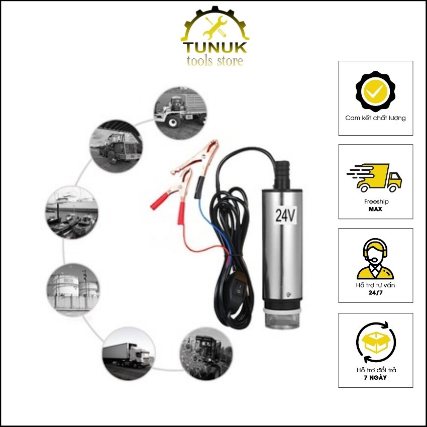 Máy bơm dầu 12v 24v Kako, bơm chìm hút dầu nhớt nhiên liệu nước mini, motor lõi đồng, lưu lượng 30 lít/phút Kako store