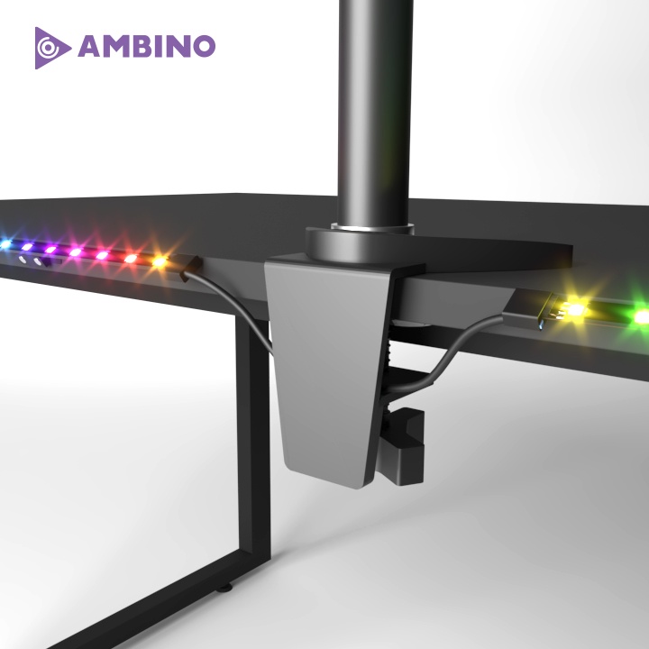 Bộ Led Dán Cạnh Bàn Ambino Black Led RGB Điều Khiển Bằng Phần Mềm