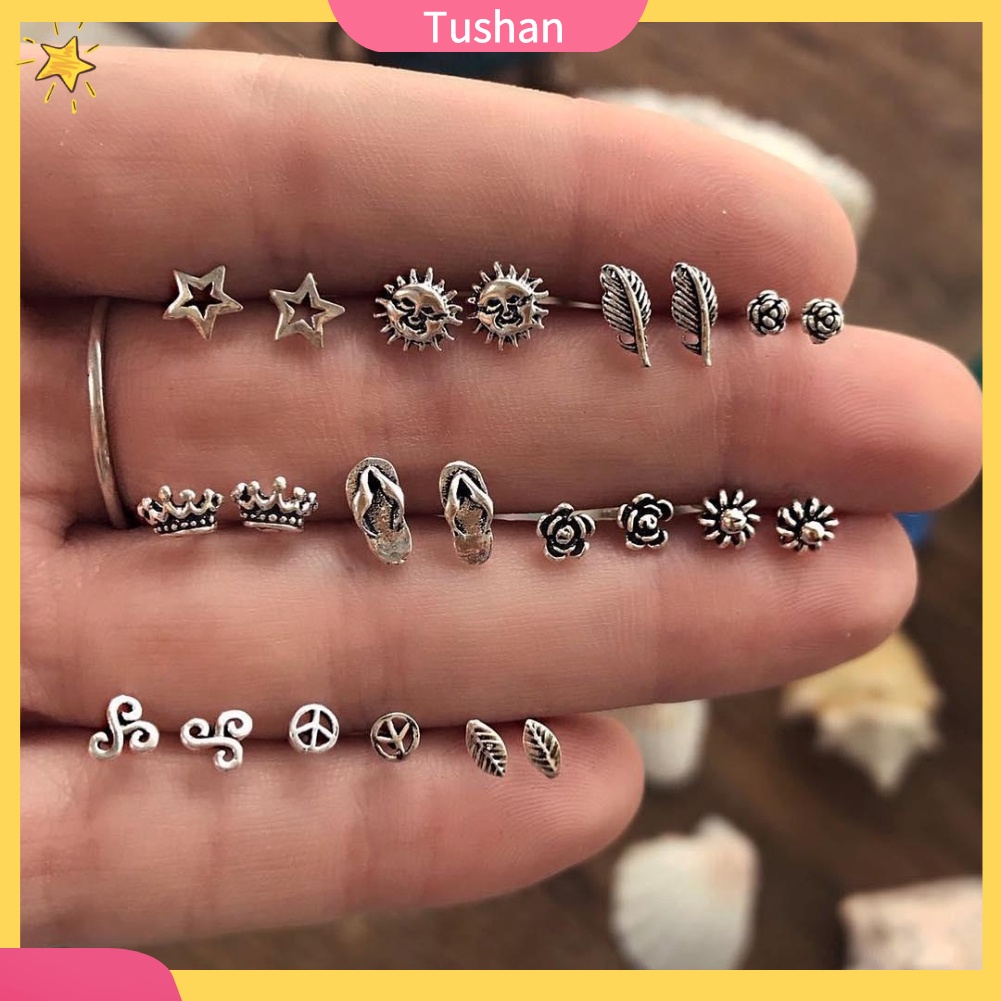 Set 11 đôi khuyên tai phong cách Bohemian cổ điển dành cho nữ