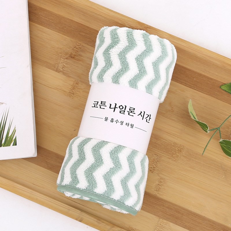 Khăn Mặt Hàn Quốc Kẻ Sọc Siêu Mềm Mại Siêu Thấm Hút 50x30cm- Khăn Mặt Lông Cừu Cotton