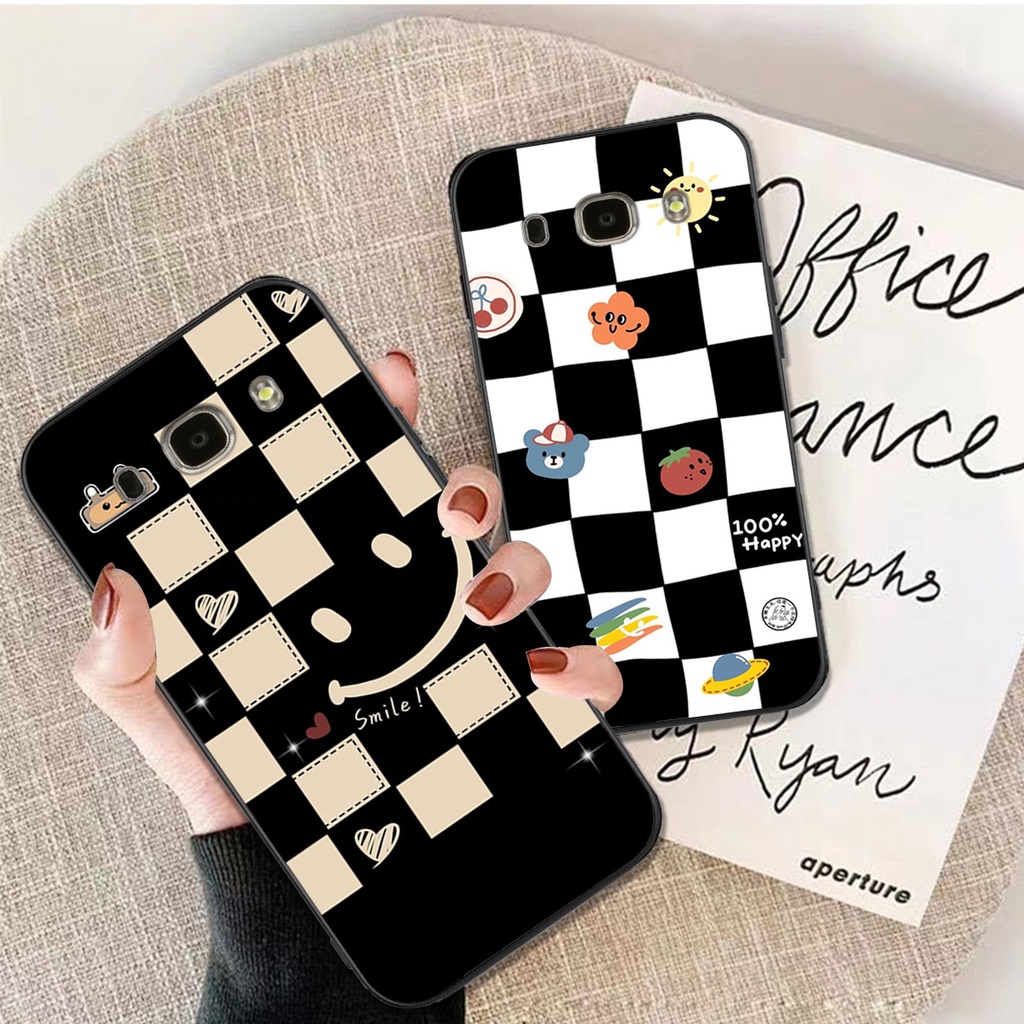 Ốp lưng điện thoại Samsung J5 / J7 2016 / J510 / J710 ô vuông , đen ,trắng , đỏ , trerry