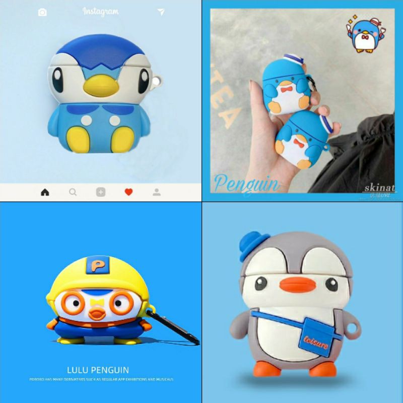 (Order 10 ngày) Case bảo vệ Airpods Pro/1/2 chim cánh cụt pororo/ đội vương miện/ tuxedo sam sanrio